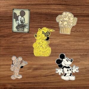 5 Mickey Mouse Disney Parks Trading Pins, Plus 2 Bonus Pins